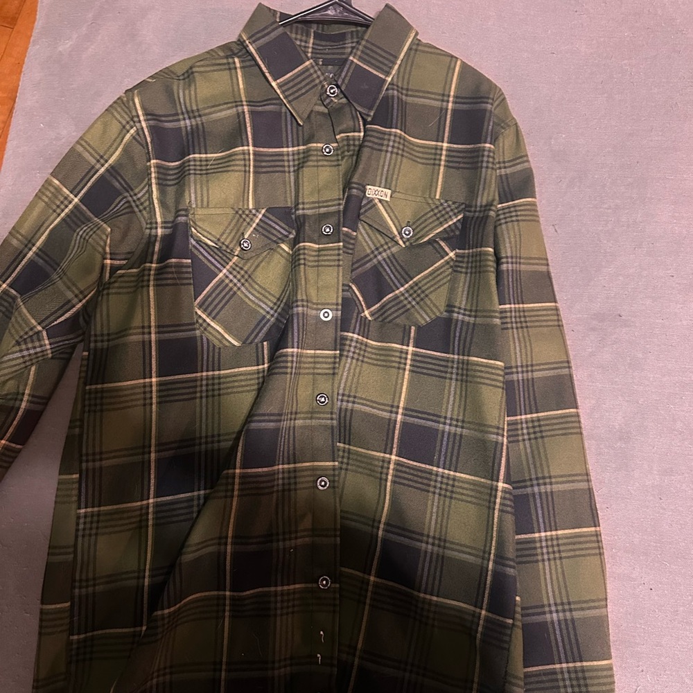 DIXXON Olive and Black Plaid Button Down Shirt